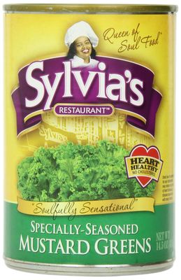 Sylvia&#39;s Specially-Seasoned Mustard Greens, 14.5 Ounce Cans (Pack of 12)