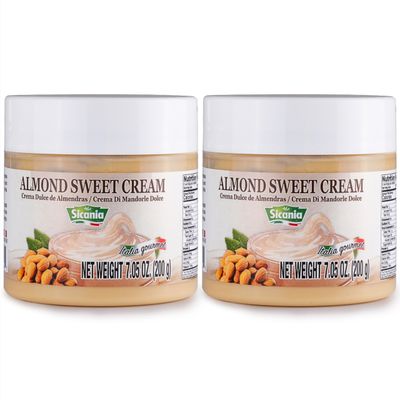 Sicania  Almond Cream Spread  100 Italian Made NonGMO GlutenFree  Palm OilFree  Ideal for Pastries Desserts Pancakes and More  200Gr 705 oz  A Healthy  Delicious GuiltFree Indulgence  Pack of 2