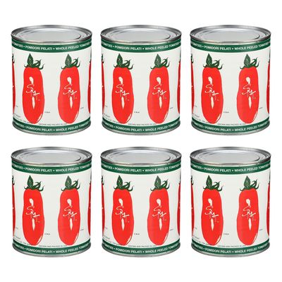SMT San Merican Tomato Whole Peeled Tomatoes, 28oz (Pack of 6) - Grown in United States