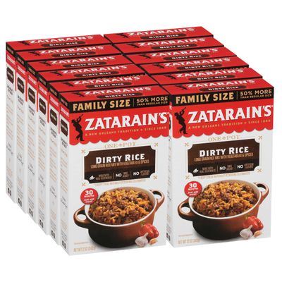 Zatarain&#39;s Family Size Dirty Rice, 12 oz (Pack of 12)