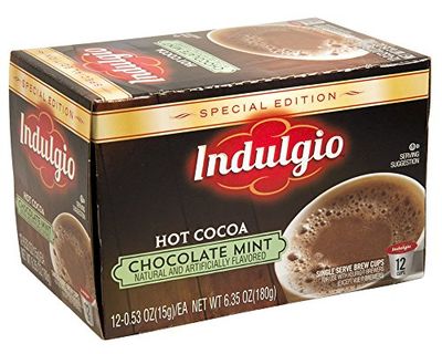 Indulgio Mint Chocolate Hot Cocoa 12-Count Single Serve Cup for Keurig K-Cup Brewers