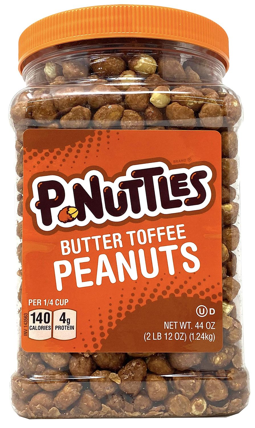 P-Nuttles Butter Toffee Covered Peanuts,Sweet Salty Snack, Toffee Peanuts,Toffee Nuts, 44 Ounce Jar Made in the USA, Kosher, Peanuts Sweet, Party Snack, Crunchy Nut Snack, Sweet Snack