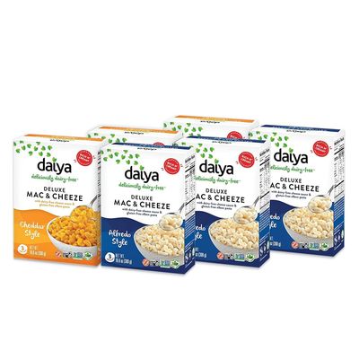 Daiya Vegan Mac and Cheese | Cheddar &amp; Alfredo | Gluten Free Macaroni and Cheese, 10.6 oz (Pack of 6)