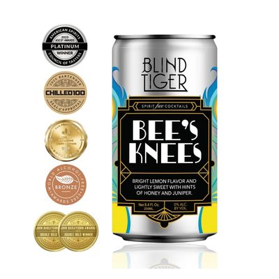 Blind Tiger VARIETY 4-pack - Premium, Award-Winning, Non-Alcoholic Mixers - Bee's Knees, Southside, Sidecar, Ward 8 - All-Natural Ingredients - Prohibition Era Flair - 8.4oz Per Can