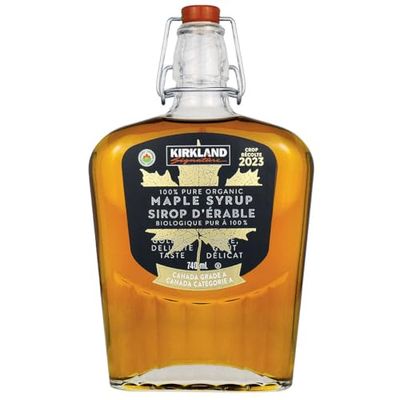 Kirkland Signature 100% Pure Organic Maple Syrup, Canada Grade A, 740mL/26 fl. oz. Bottle (Imported from Canada)