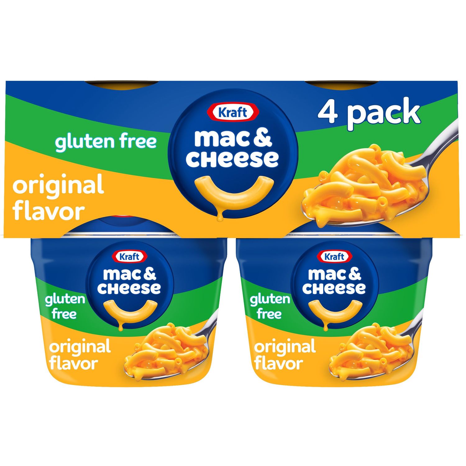 Kraft Gluten Free Original Mac &amp; Cheese Macaroni and Cheese Dinner, 4 ct Pack, 1.9 oz Cups