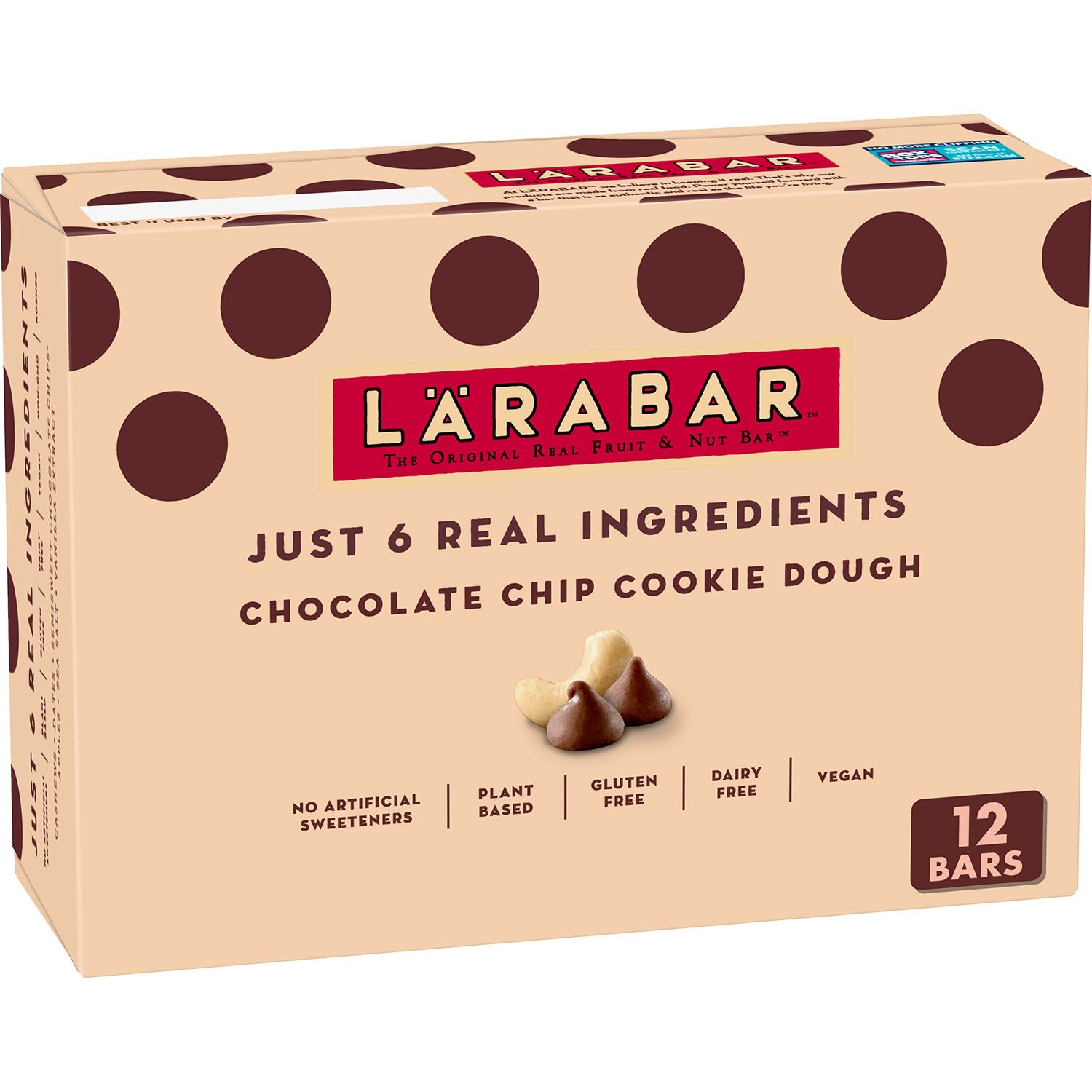 Larabar Chocolate Chip Cookie Dough, Gluten Free Fruit &amp; Nut Bar, 12 Ct