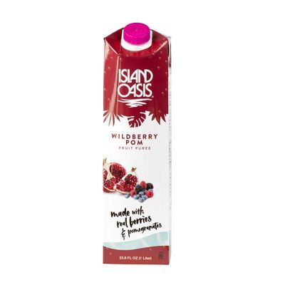 Island Oasis Wildberry Pomegranate Fruit Puree Beverage Mix, 33.8 Ounce, 33.8 Fl Ounce (Pack of 12)