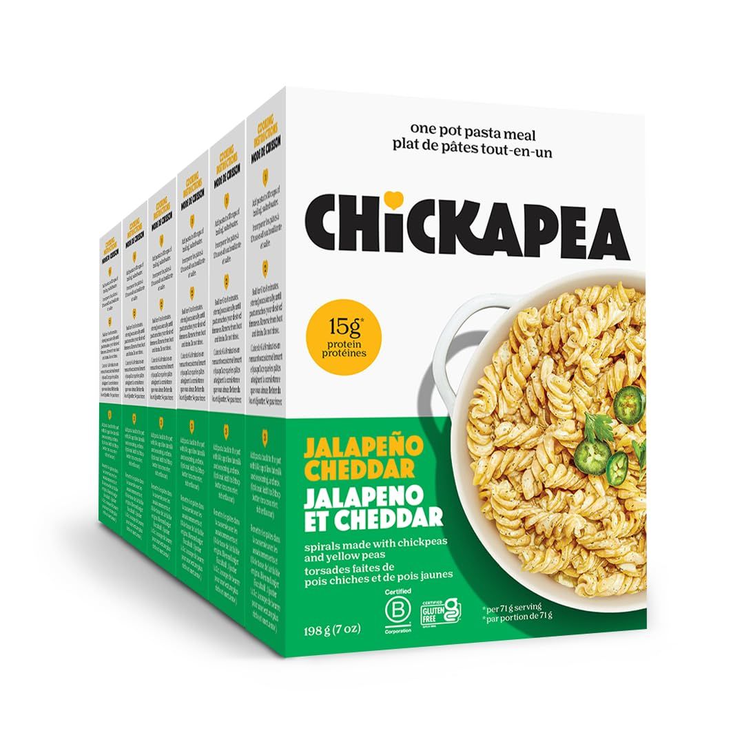 Chickapea One Pot Chickpea Pasta - White Cheddar with Jalapeno - 7 oz (Pack of 6)