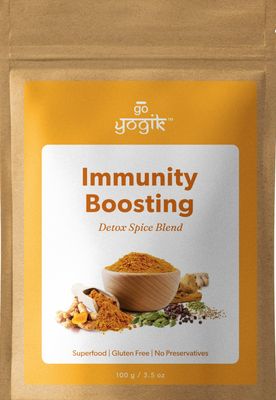 Go-Yogik Turmeric Ginger Detox chai Blend [50 servings /3.5oz] Immunity Boosting |9 Super spices| Caffeine Free, Vegan, Gluten Free, Unsweetened.