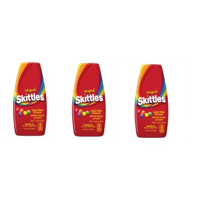 Skittles Liquid Water Enhancer - Original Pack of 3 - Low Calorie Original Skittles Water Flavoring Drops