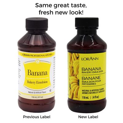Lorann Oils Banana Bakery Emulsion: True Banana Emulsion, Ideal for Boosting Fruit Tones in Cakes, Cookies &amp; Desserts, Gluten-Free, Keto-Friendly, Banana Extract Substitute Essential for Your Kitchen