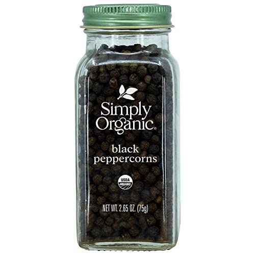 Simply Organic Whole Black Peppercorns, Certified Organic | 2.65 oz | Piper nigrum L.