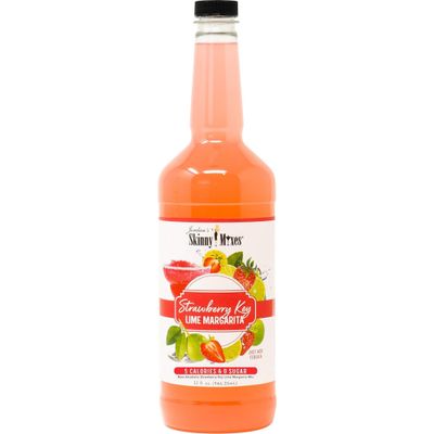 Jordan&#39;s Skinny Mixes Sugar Free Strawberry Key Lime Margarita Mix, Flavored Cocktail Mixer for Drinks, Marg Drink Flavoring for Cocktails &amp; Mocktails, Low Calorie, Keto Friendly, 32 Fl Oz, 1 Pack