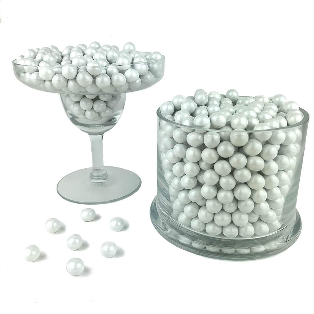 Color It Candy Shimmer White Sixlets 2 Lb Bag - Perfect For Table Centerpieces, Weddings, Birthdays, Candy Buffets, &amp; Party Favors.