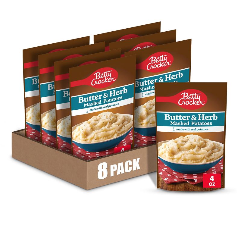 Betty Crocker Butter &amp; Herb Mashed Potatoes, 4 ounces (Pack of 8)