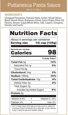 Cucina &amp; Amore Italian Pasta Sauce Puttanesca, 16.8 ounces