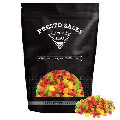 Papaya Four Color, Diced/Chopped, Great party color, Sweet and tropical flavor, Fruit intake, packaged in resealable 2 lbs. (32 oz.) pouch bag by Presto Sales LLC