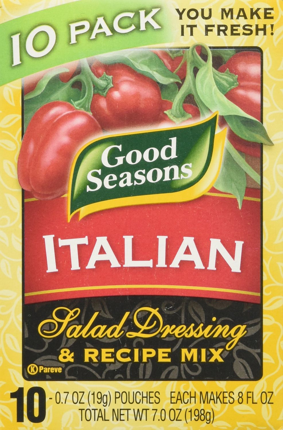Good Seasons Italian Salad Dressing &amp; Recipe Mix 0.7oz, 10 Pouches, Total Net 7oz