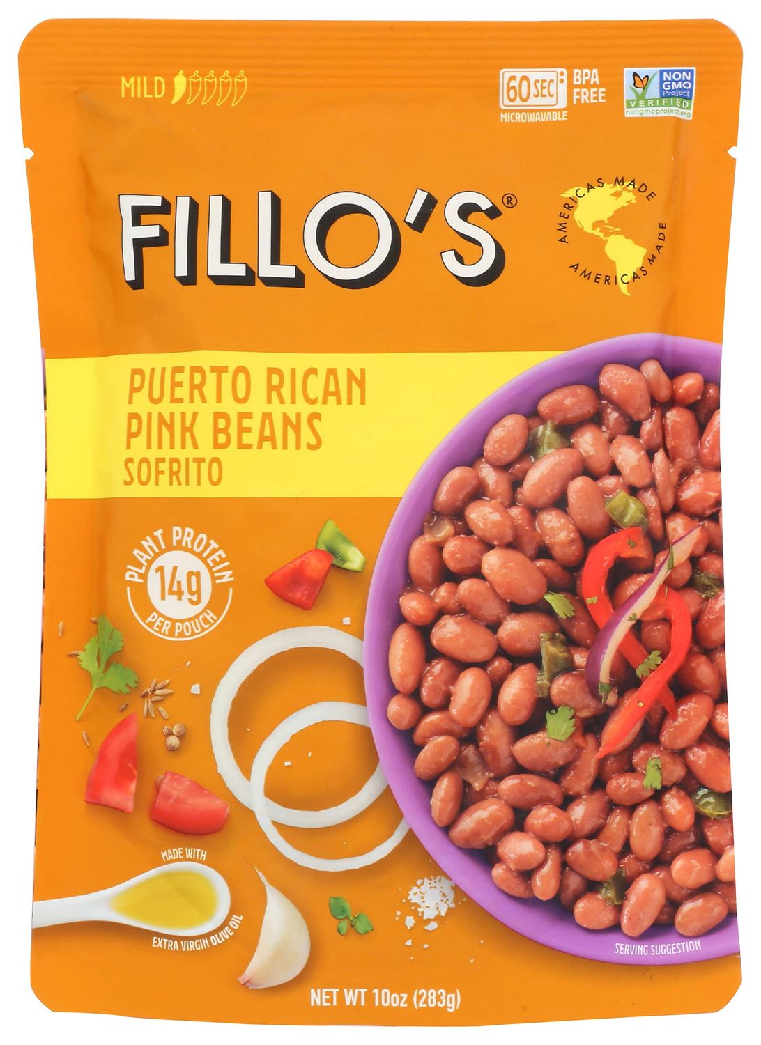 Fillo&#39;s Puerto Rican Pink Beans And Sofrito, Non GMO, Vegan, 10 Ounces (Pack Of 6)