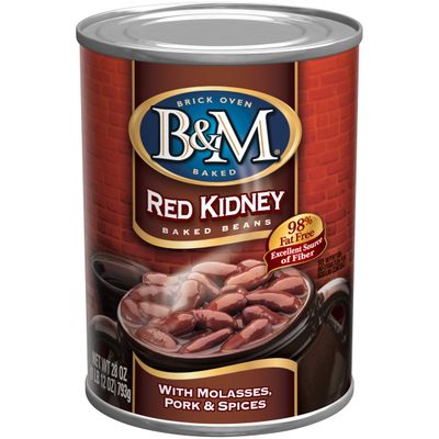 B&amp;M Baked Beans, Red Kidney, 28 Ounce (Pack of 12)