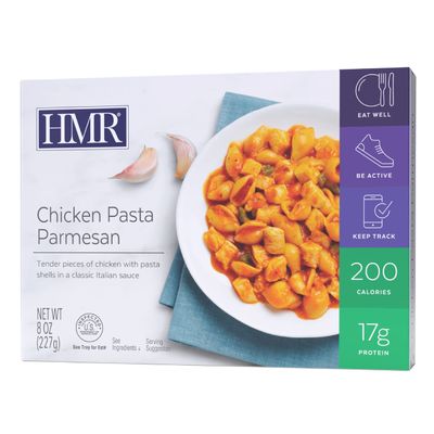 HMR Chicken Pasta Parmesan Entre | Pre-packaged Lunch or Dinner to Support Weight Loss | Ready to Eat | 17g of Protein | Low Calorie Food | 8oz Serving per Meal | Pack of 6