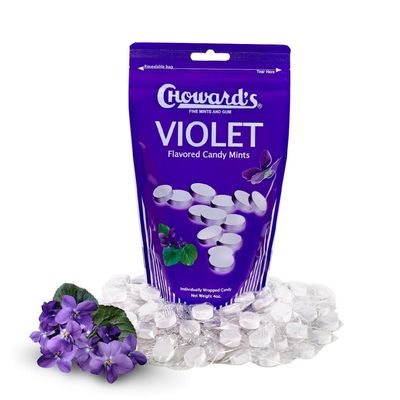 Choward&#39;s Violet Mints Candy in Resealable Bag - 4 oz - 64 Individually Wrapped Candy Mints