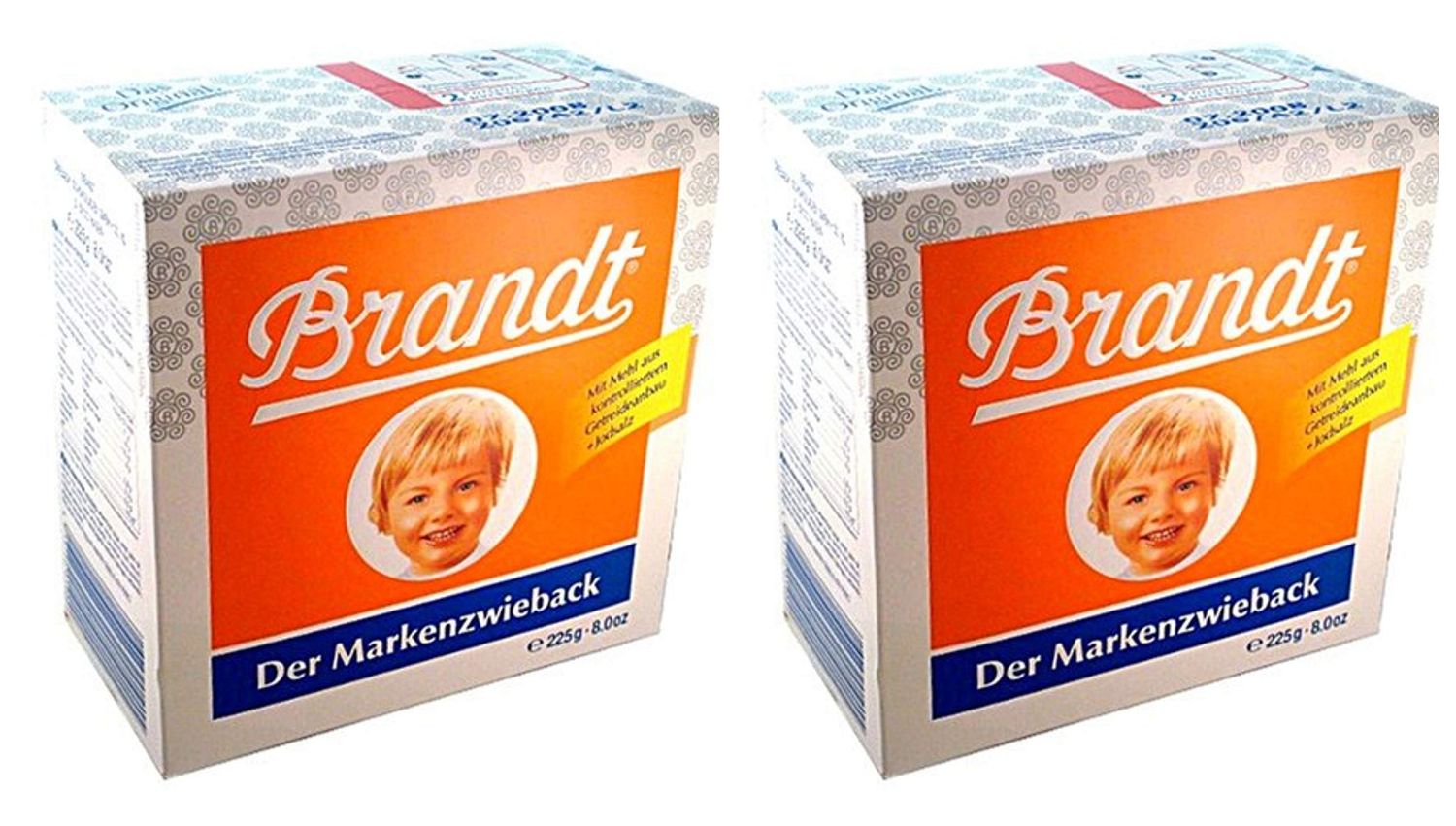 Brandt Zwieback Rusk | Sweetened Crispy Bread | Perfect for Teething Children | Enjoy with Sweet or Savory Toppings | 8 oz each [Pack of 2]