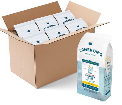 Cameron&#39;s Coffee Roasted Ground Coffee Bag,Sea Salt Caramel Cold Brew, 12 ounce Pack of 6