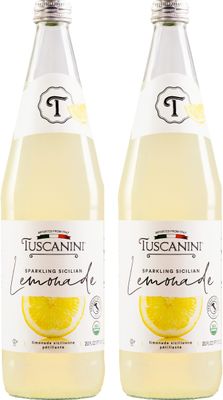 Tuscanini Premium Organic Sparkling Lemonade, 25.3oz (2 Pack) | Real Italian Lemon Soda - No Food Coloring or Artificial Flavors | Sparkling Party Drink | Product of Italy | Kosher