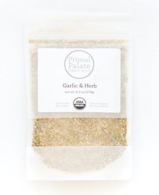 Primal Palate Organic Spices, Garlic &amp; Herb Seasoning, Certified Organic, 6.3 oz resealable bag