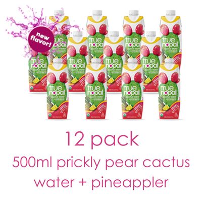 True Nopal Organic Cactus Water Prickly Pear Plus Pineapple,16.9 Fl Oz (Pack of 12)