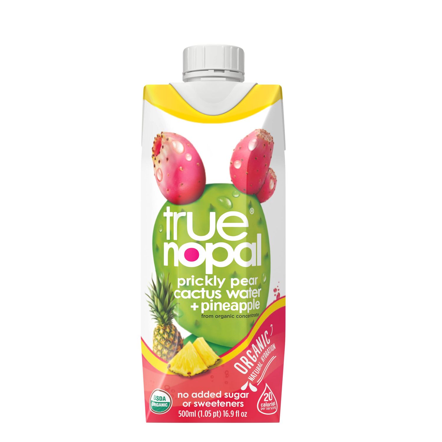 True Nopal Organic Cactus Water Prickly Pear Plus Pineapple,16.9 Fl Oz (Pack of 12)