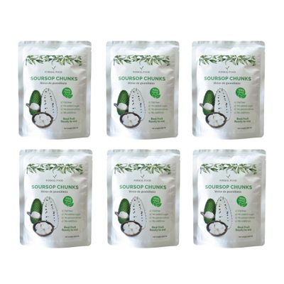 Soursop (Guanabana) Fruit 100% Natural And Real - No Added Sugar, No Preservatives - 8,82 Oz (Soursop Pack of 6)