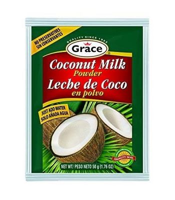 Grace Coconut Milk Powder 1.76oz - 6 Pack - Leche de Coco en Polvo - Caribbean Powdered Coconut Milk - No Preservatives, No Refrigeration - Just Add Water - Milk Substitute - Coffee Creamer