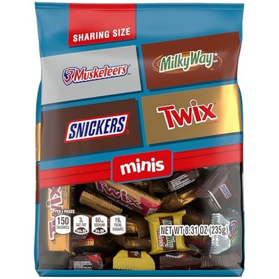 SNICKERS, TWIX, 3 MUSKETEERS &amp; MILKY WAY Christmas Candy Chocolate Bar Variety Pack Bulk Bag