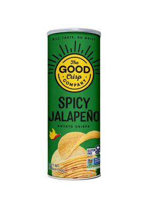 The Good Crisp Company, Spicy Jalapeno, Gluten Free Potato Chips (5.6 Ounce Canisters, Pack of 8), Non-GMO, Allergen Friendly, Potato Chip Snack Pack, Gluten Free Snacks