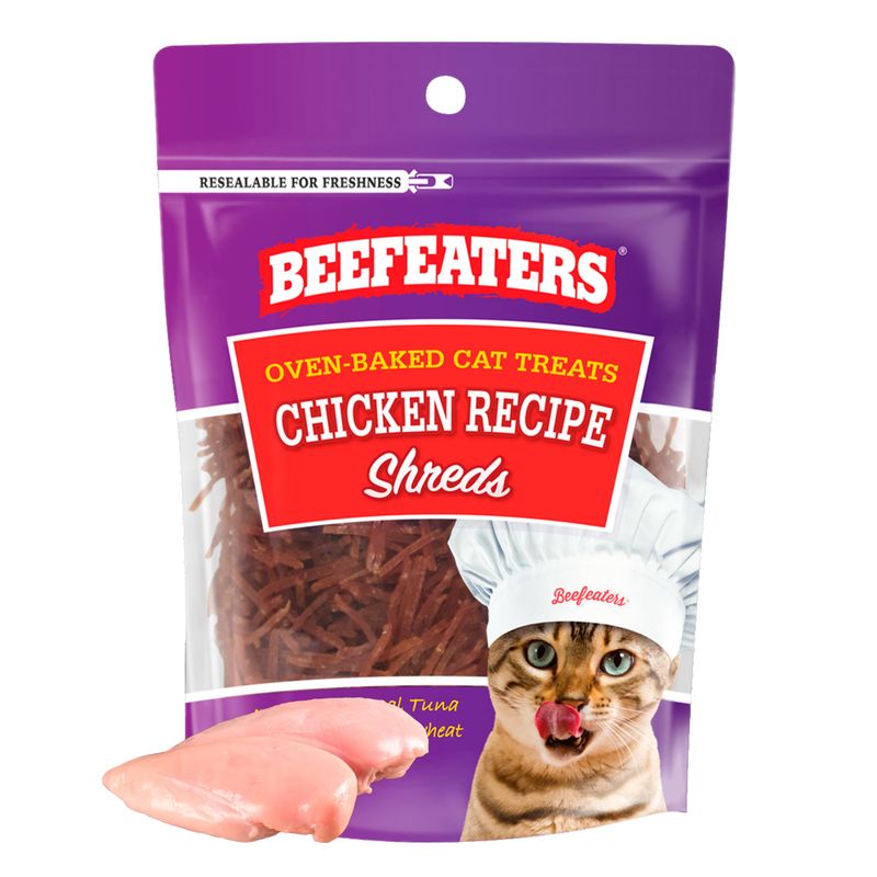 Beefeaters Cat Treat - Chicken Fillet Recipe Shreds 1.41oz, Case of 12 | Real Cat Food, No Sugar/Soy/Corn/Wheat | High Protein &amp; Taurine | Training Treats - No Artificial Additives
