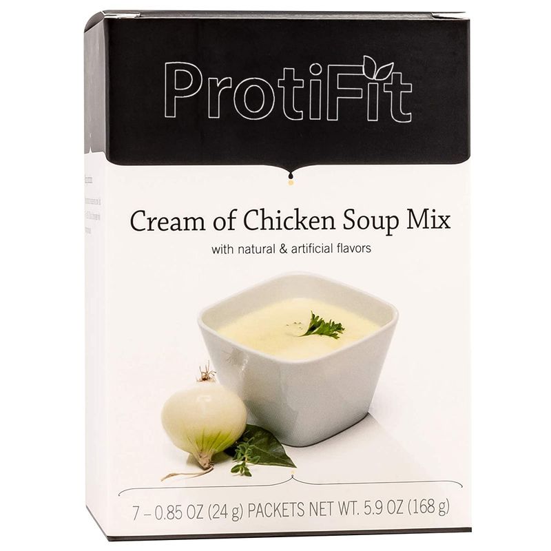 PROTIFIT - High Protein Soup Mix, 15g Protein, Low Calorie, Low Sugar, Low Fat, Low Carb, Ideal Protein Compatible, 7 Servings Per Box (1 Pack, Cream of Chicken)