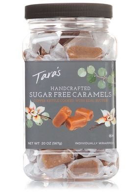 Tara&#39;s Gourmet Sugar Free Caramels | Hand Crafted All Natural Candy | Creamy &amp; Individually Wrapped with Real Butter (20 oz)