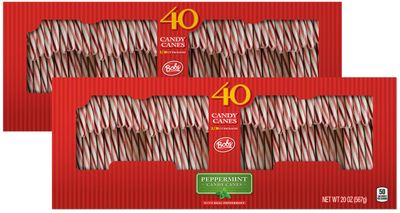 Brach&#39;s Bobs Red and White Candy Canes Peppermint, 40 Count (Pack of 2)