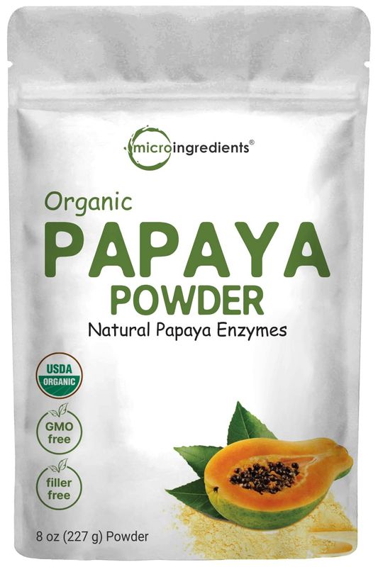 Organic Papaya Powder, 8oz | 100% Natural Fruit Powder | Freeze-Dried Papayas Source | No Sugar &amp; Additives | Great Flavor for Drinks, Smoothie, &amp; Beverages | Non-GMO &amp; Vegan Friendly