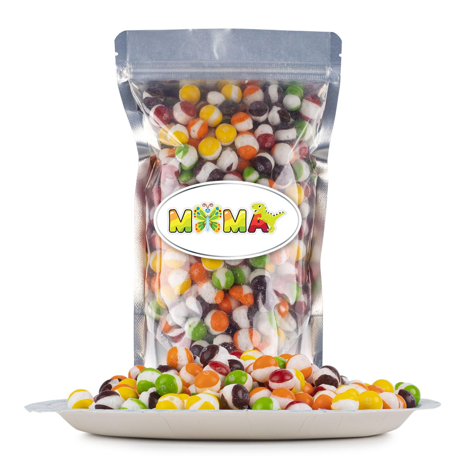 MiMa Flavorful Freeze-Dried Asteroids - Assorted Fruit Candy for a Unique, Crunchy Treat (6oz, Original Rainbow) - Resealable Bag of Freeze-Dried Delights