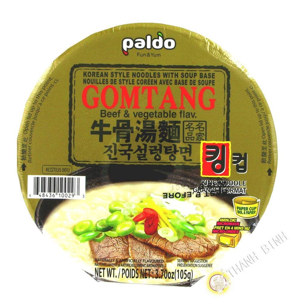 Paldo Gomtang Beef &amp; Vegetable Ramen King Cup, 3.7 Ounce (Pack of 16)