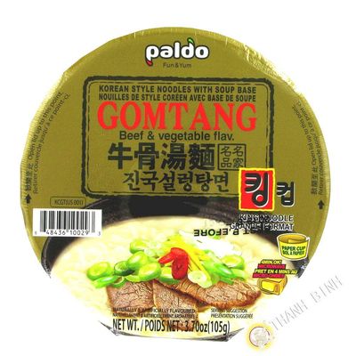 Paldo Gomtang Beef &amp; Vegetable Ramen King Cup, 3.7 Ounce (Pack of 16)