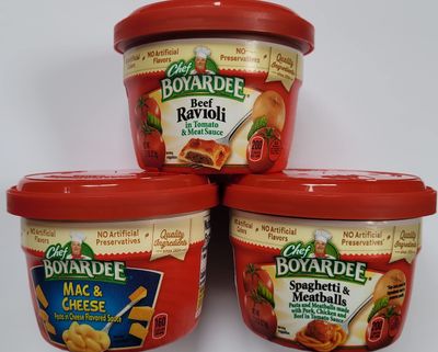 Chef Boyardee Microwavable Bowls VARIETY PACK: Beef Ravioli, Mac &amp; Cheese, Spaghetti &amp; Meatballs (12 Pack), 4 of Each Flavor, 7.5 Ounce Bowls