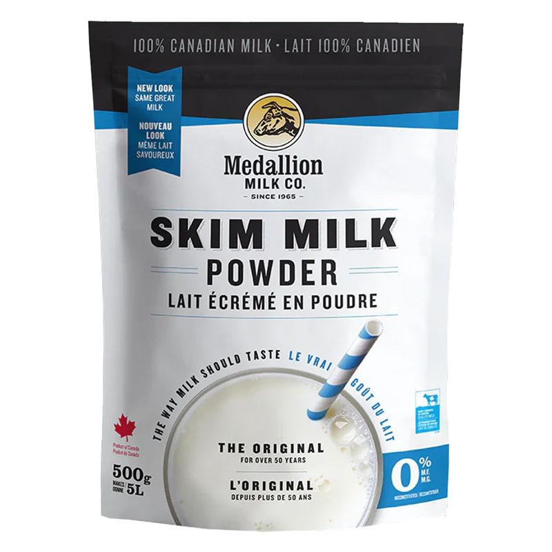 Medallion Skim Milk Powder 500g - Dried Milk from Canada, Free of Antibiotics, No rbST or rBGH