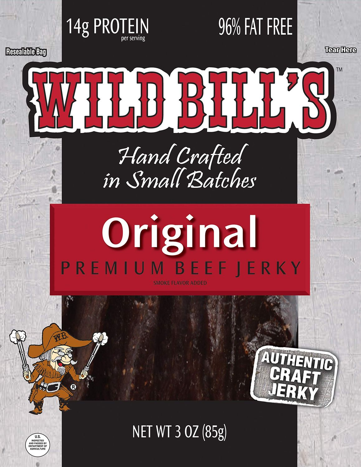 Wild Bill&#39;s Hickory Smoked Beef Jerky 3 Ounce Pack (3 count)