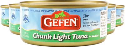 Gefen Chunk Light Tuna in Water 6oz (6 Pack), Low Fat, Kosher for Passover