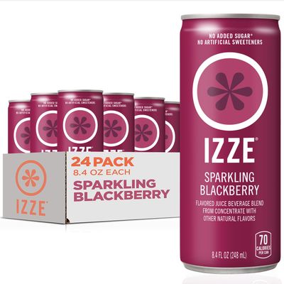 IZZE Blackberry Juice, No Sugar Added, 8.4 oz., 24/Carton
